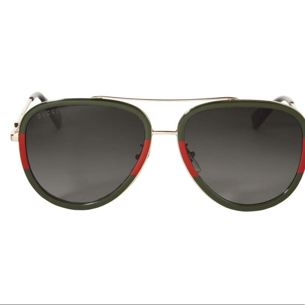 GUCCI Colorblock Aviator Sunglasses
